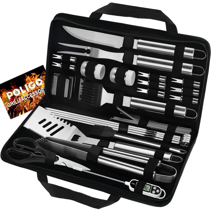 POLIGO 29-Piece Stainless Steel BBQ Grill Set: $26 POLIGO 29-Piece Stainless Steel BBQ Grill Set: $26