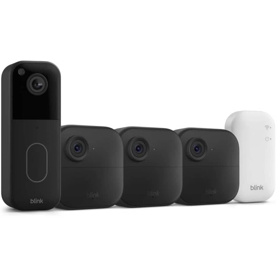 Blink Video Doorbell w/ 3 4th-Gen Outdoor 4 Smart Security Cameras: $90