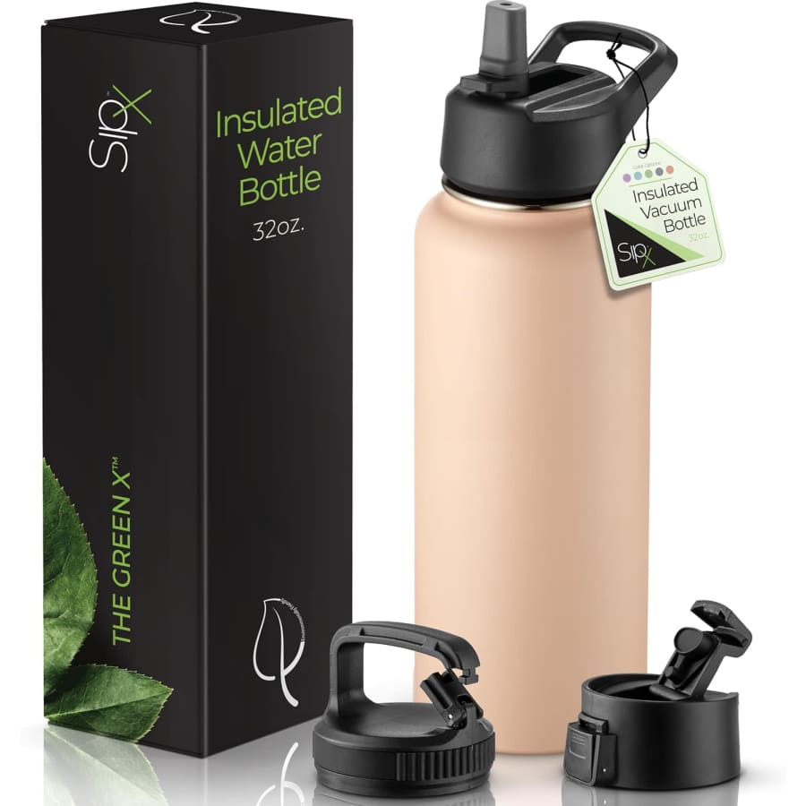 SipX 32-oz. Triple-Insulated Stainless Steel Water Bottle w/ 3 Lids: $8.49 SipX 32-oz. Triple-Insulated Stainless Steel Water Bottle w/ 3 Lids: $8.49