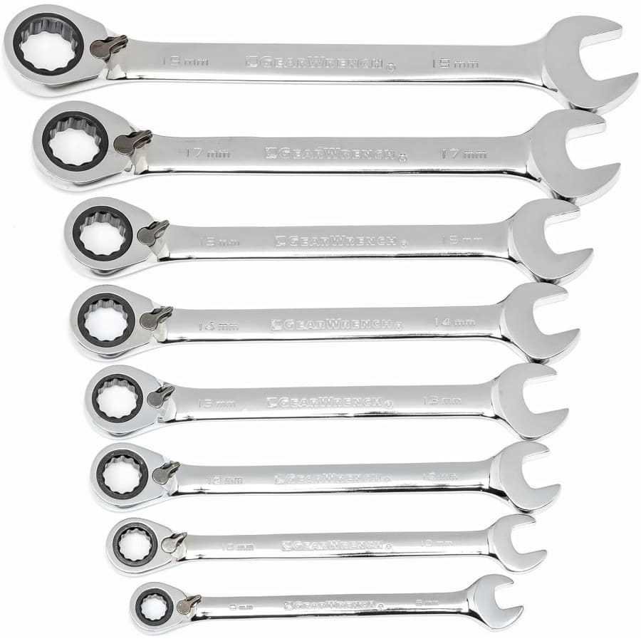 Gearwrench 8pc 12 Pt. Reversible Ratcheting Combination Wrench Set: $56 Gearwrench 8pc 12 Pt. Reversible Ratcheting Combination Wrench Set: $56