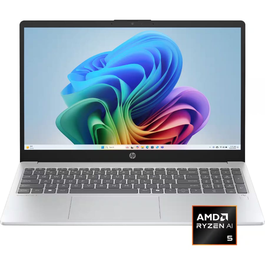 HP OmniBook 3 15.6" AMD Ryzen AI 5 Touchscreen Laptop w/ 512GB SSD: $450
