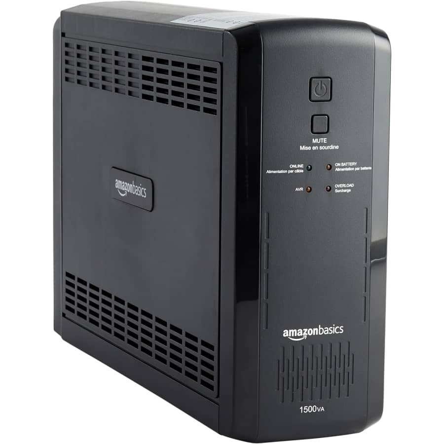 Amazon Basics UPS 1500VA 900W 10-Outlet Battery Power Backup: $131