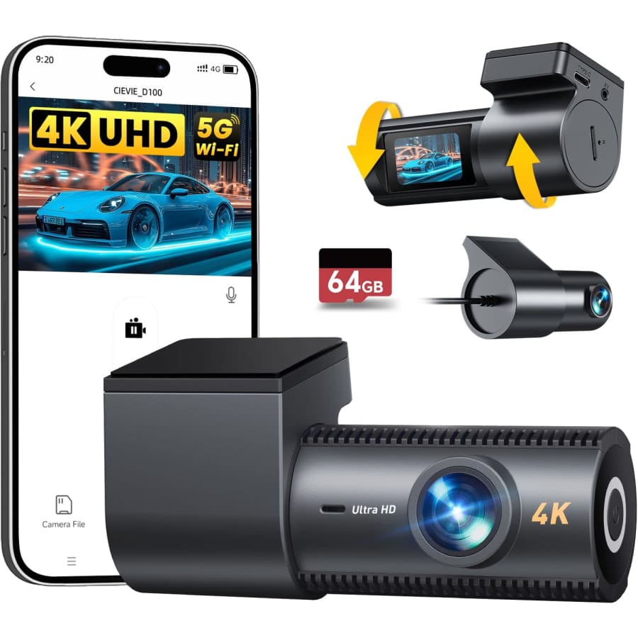 Cievie 4K Front & Rear Dash Cam: $35 w/ Prime