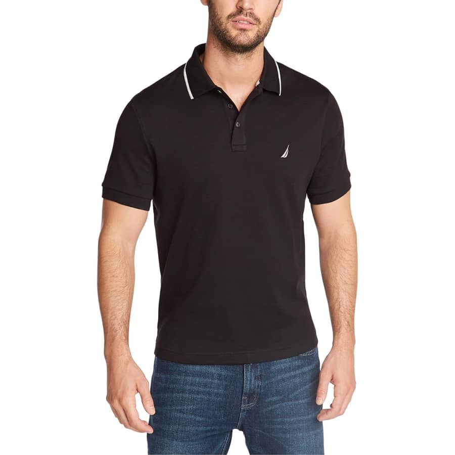 Nautica Men's Classic Fit Short Sleeve Collar Polo Shirt: $15