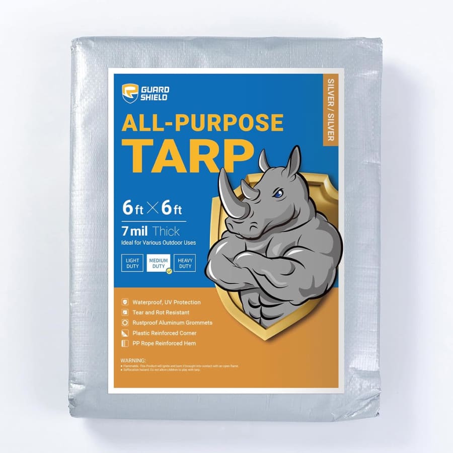 Guard Shield 6x6-Foot Silver Waterproof Tarp: $14