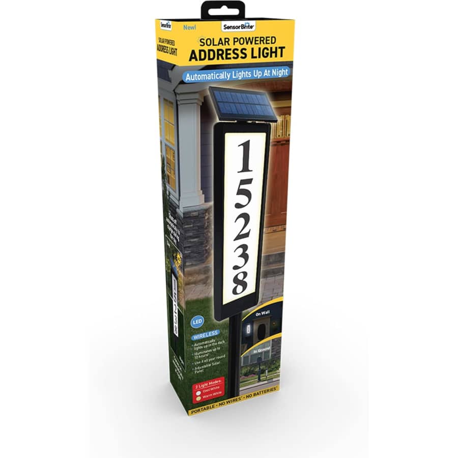 Sensor Brite Solar Powered Address Light: $17.54