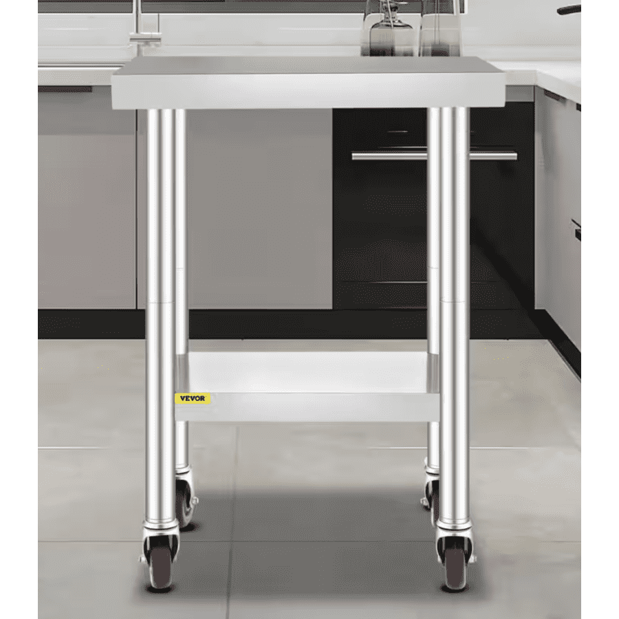 Vevor 24" x 18" x 34" Kitchen Prep Table: $70.88 Vevor 24" x 18" x 34" Kitchen Prep Table: $70.88