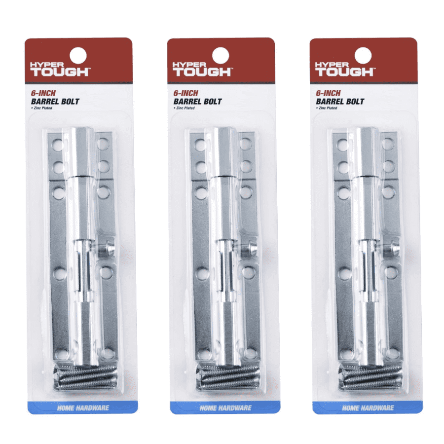 Hyper Tough 6" Barrel Bolt 3-Pack: $21.52 Hyper Tough 6" Barrel Bolt 3-Pack: $21.52