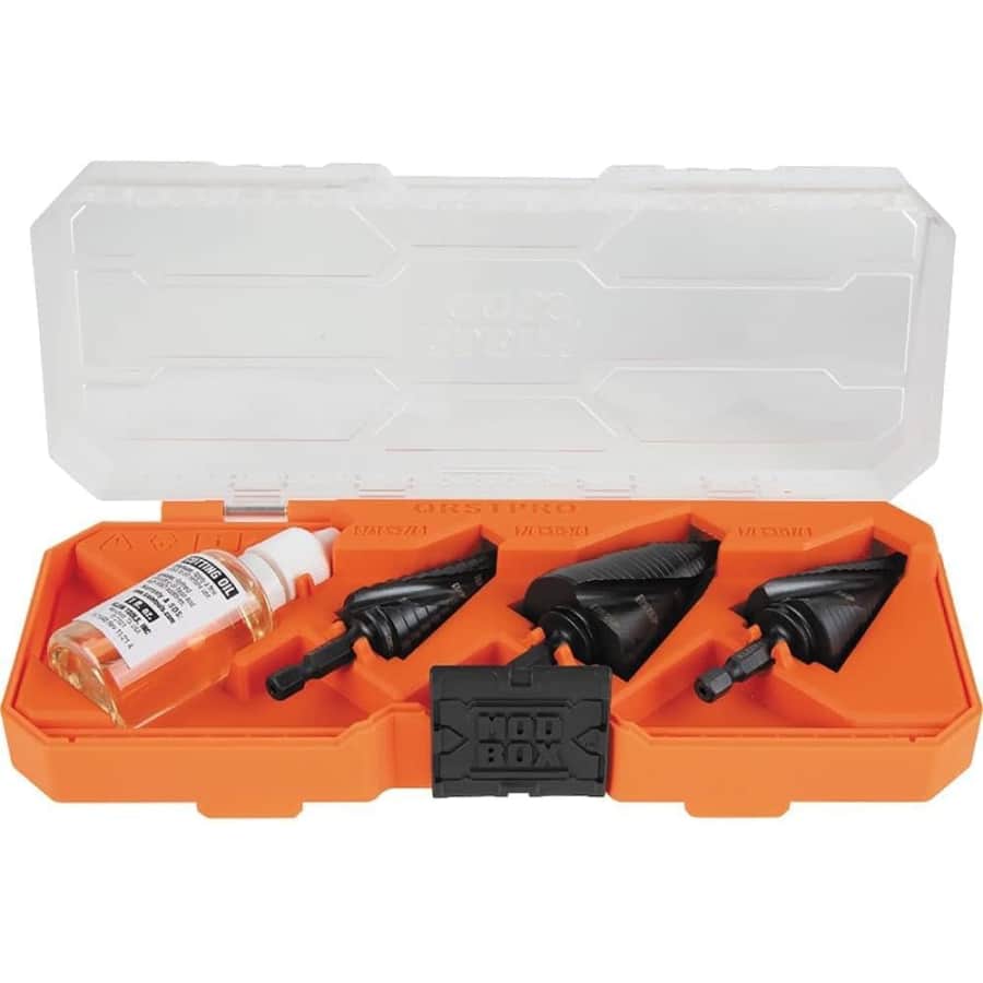 Klein Tools 3-Piece Electrician's Step Bit Set w/ Cutting Oil: $107.14
