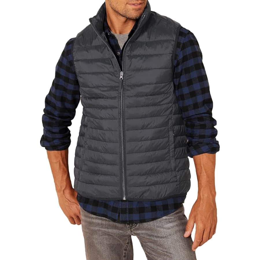 Amazon Essentials Men's Packable Puffer Vest: $23