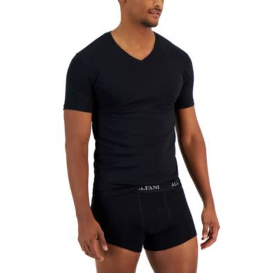 Alfani Men's Slim-Fit V-Neck Cotton Undershirt 4-Pack: $12 Alfani Men's Slim-Fit V-Neck Cotton Undershirt 4-Pack: $12