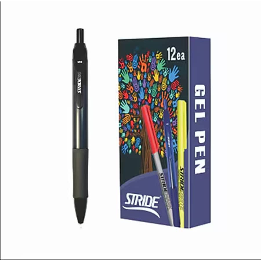 StrideRio Retractable Gel Pen in Medium Point Black 12-Pack: $12