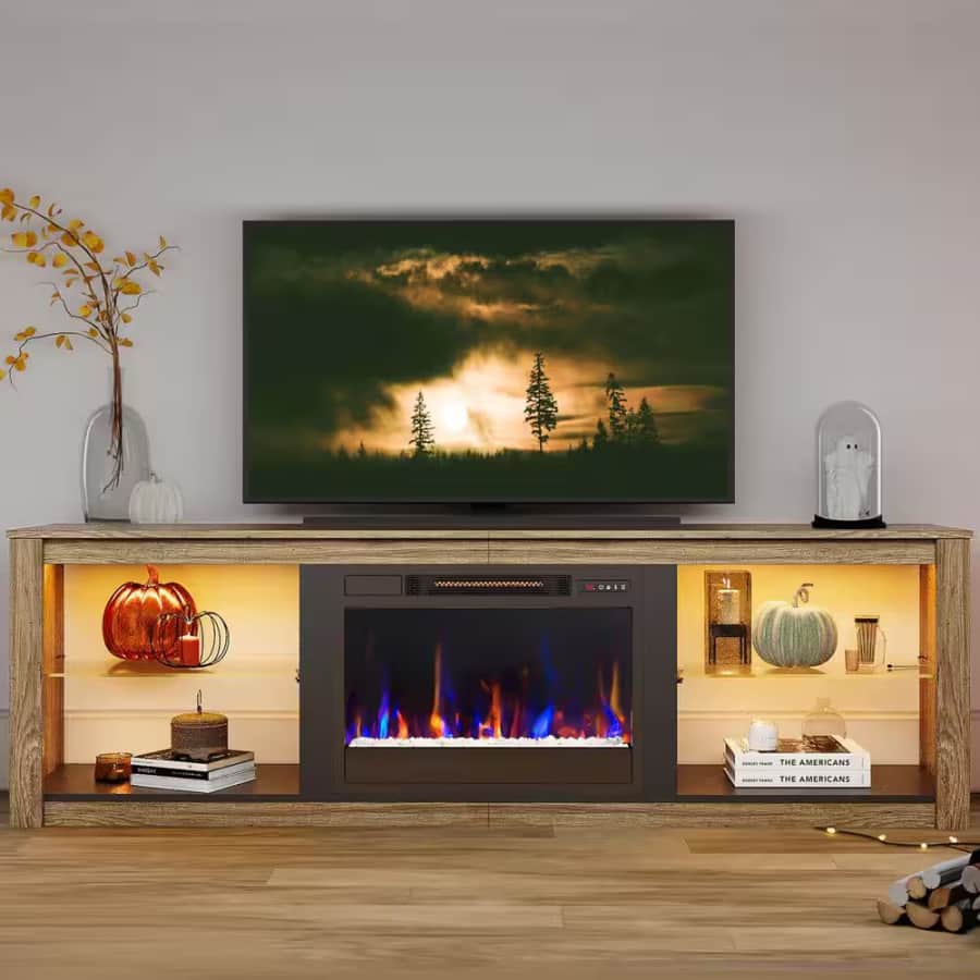 Bestier 70.8" Electric Fireplace TV Stand for up to 75" TVs: $245.24