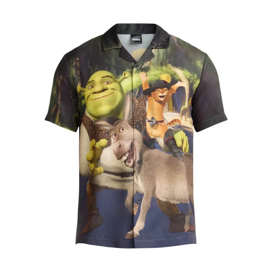 Shrek Men's Group Pose Button-Up Shirt: $14.99 Shrek Men's Group Pose Button-Up Shirt: $14.99