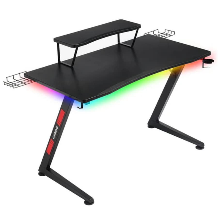 Gtracing 3-Sided LED Z-Leg Gaming Desk: $79