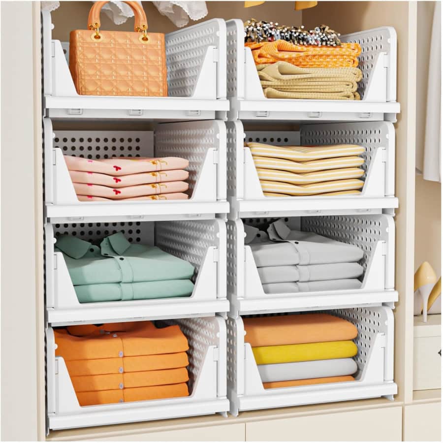 Stackable Closet Storage Basket 5-Pack: $35.96 Stackable Closet Storage Basket 5-Pack: $35.96