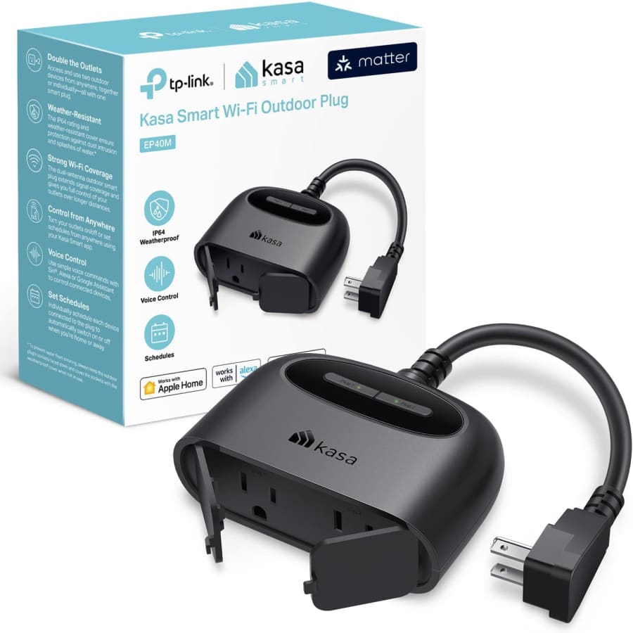 Kasa Smart Kasa Matter Smart Outdoor Dual Plug: $25 Kasa Smart Kasa Matter Smart Outdoor Dual Plug: $25