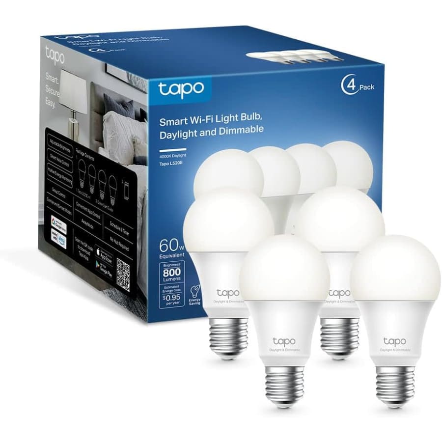 Tapo TP-Link Smart Light Bulb 4-Pack: $23 Tapo TP-Link Smart Light Bulb 4-Pack: $23