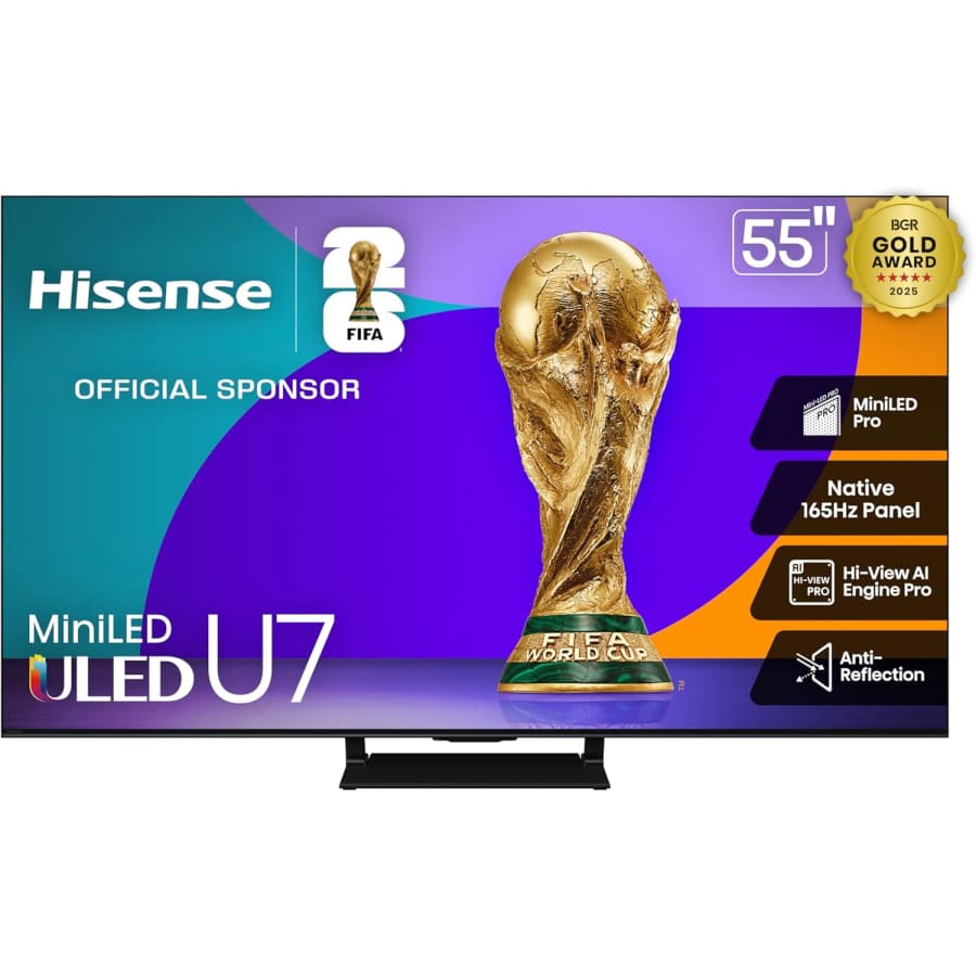 Hisense U7 Series 55U75QG 55" 4K UHD Smart TV: $497.99
