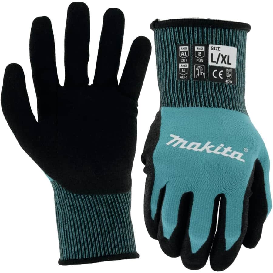 Makita FitKnit Cut Level 1 Nitrile Coated Dipped Gloves: $5