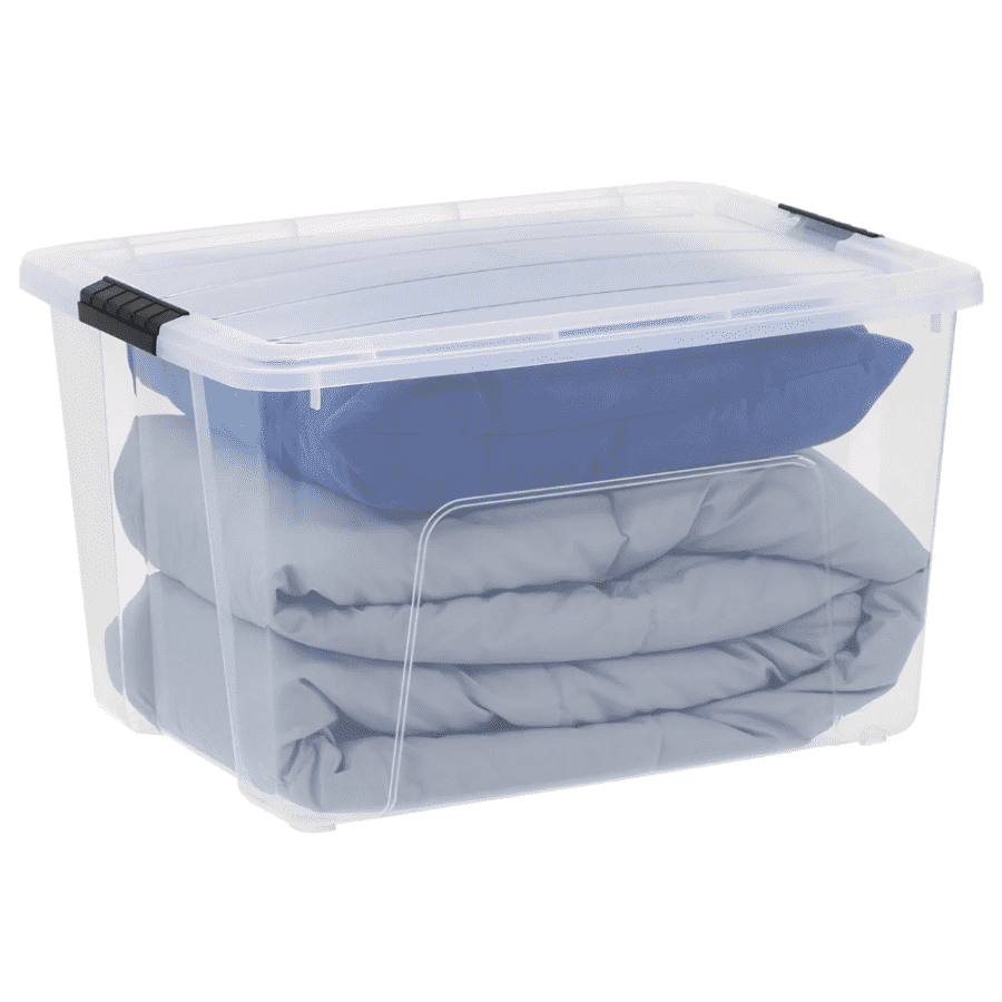 Iris 60-Quart Plastic Storage Bin: $6.99