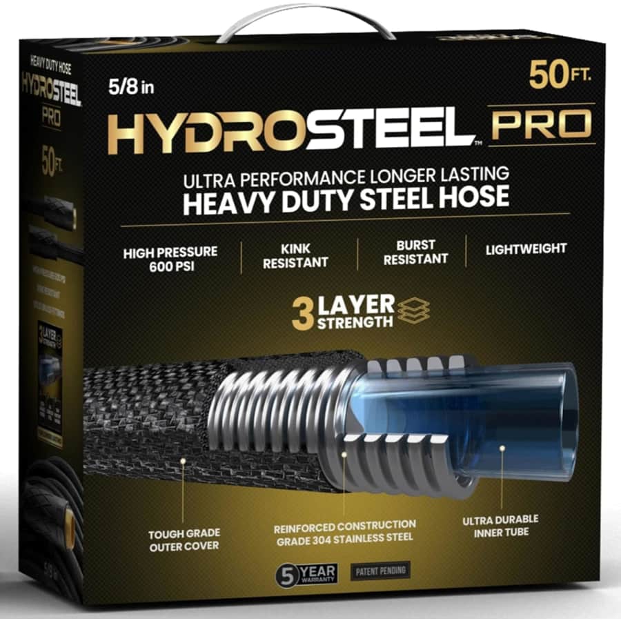 Hydrosteel Pro 50-Ft. Garden Hose: $24.99