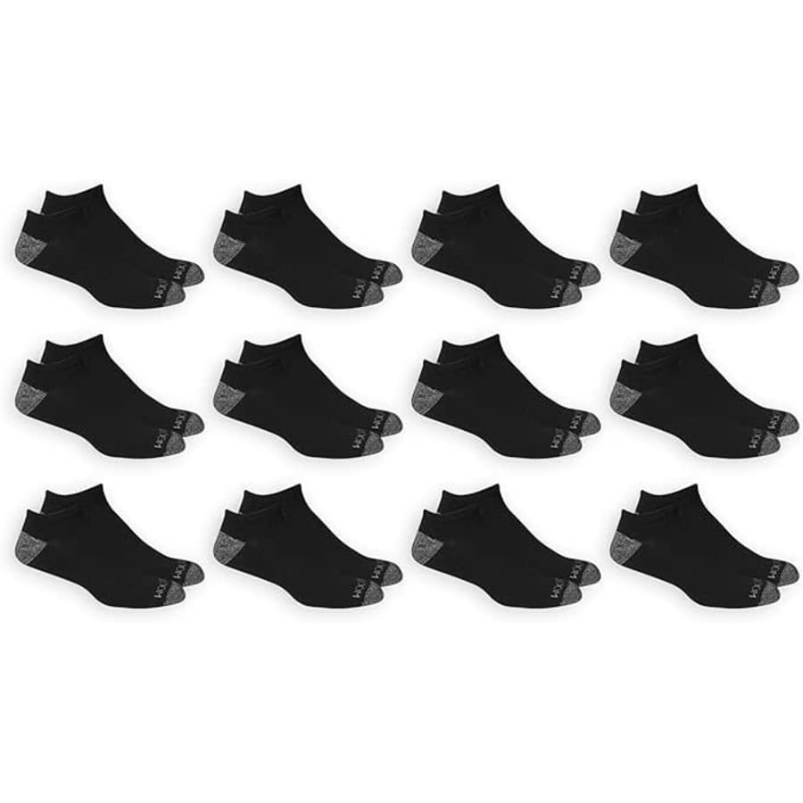 Fruit of the Loom Men's Dual Defense No Show Socks 12-Pack: $6.20