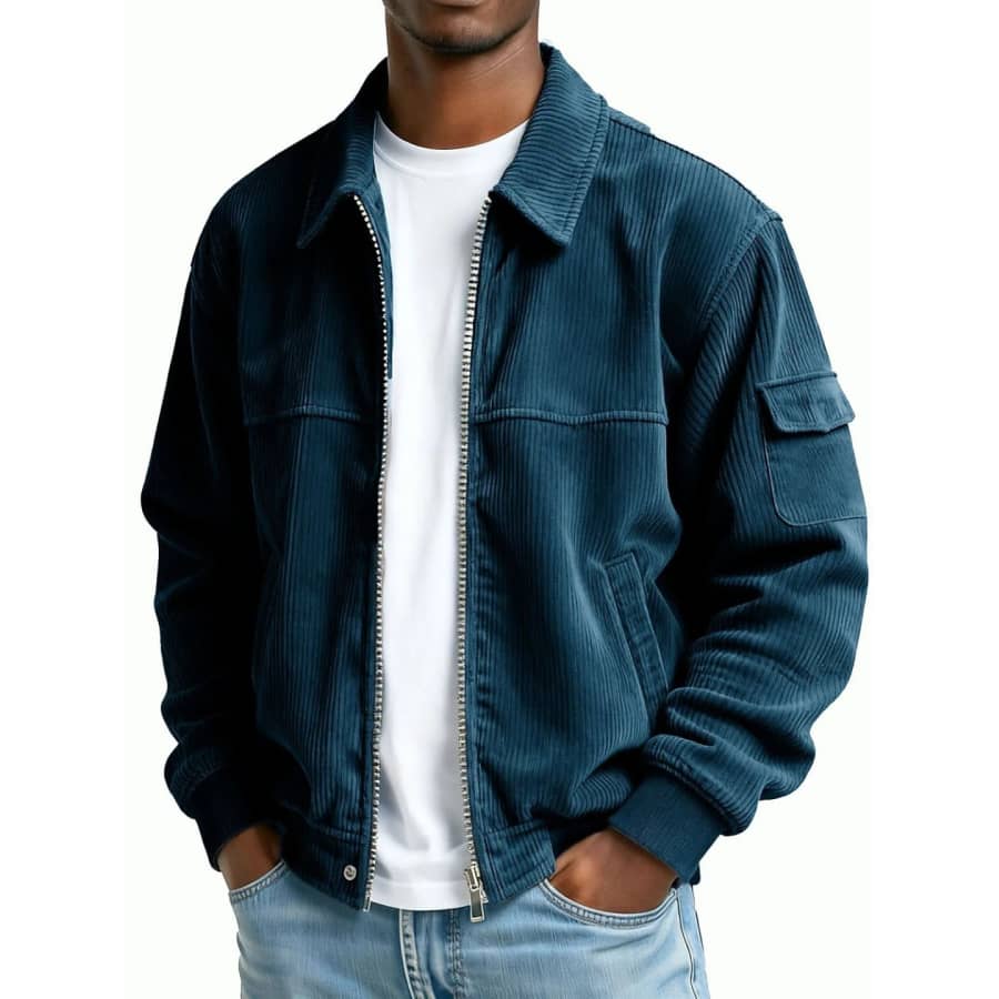 Men's Corduroy Jacket Casual Coat: $13