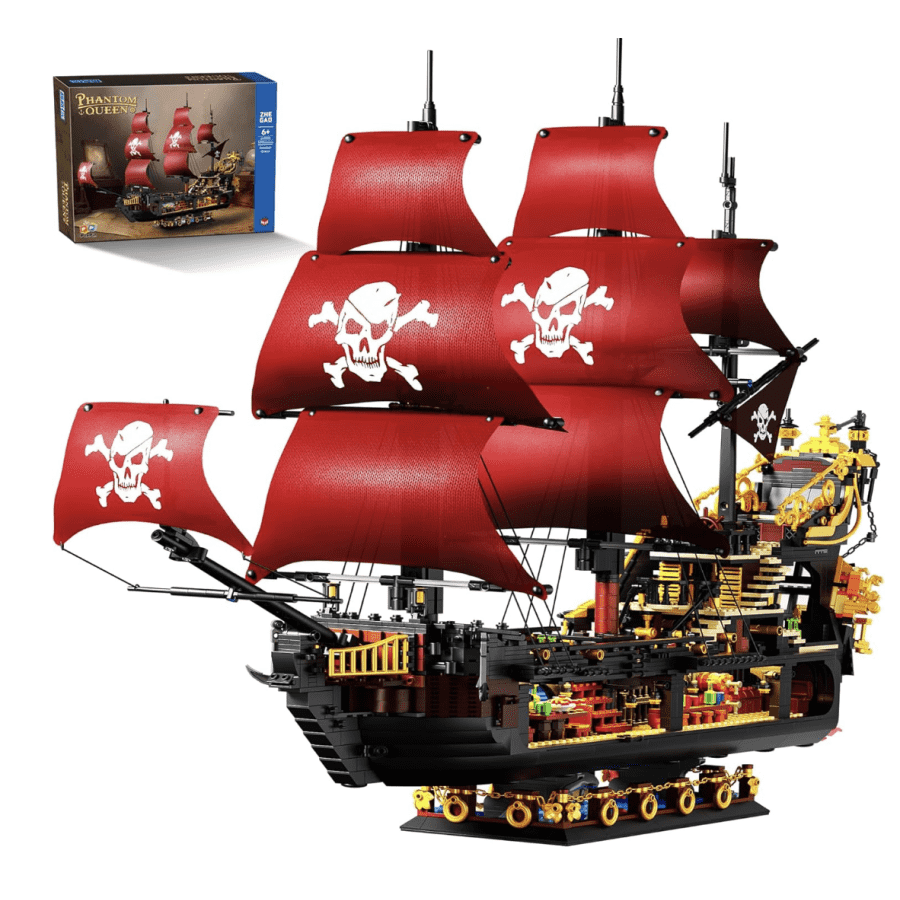 3,399-Piece Phantom Queen Pirate Ship Building Set: $37 3,399-Piece Phantom Queen Pirate Ship Building Set: $37