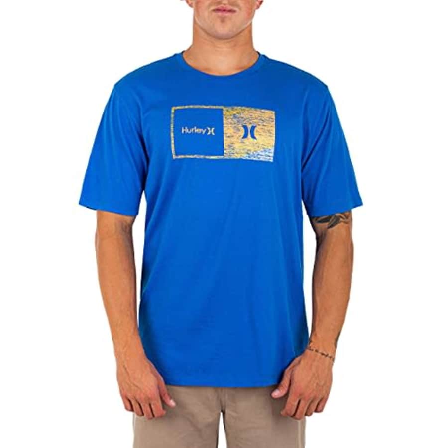 Hurley Men's Everyday Washed Halfer Swamis Short Sleeve T-Shirt, Signal Blue, Small for $20