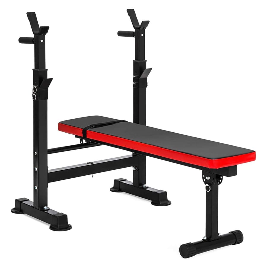 BalanceFrom Adjustable Olympic Workout Bench w/ Squat Rack for $48