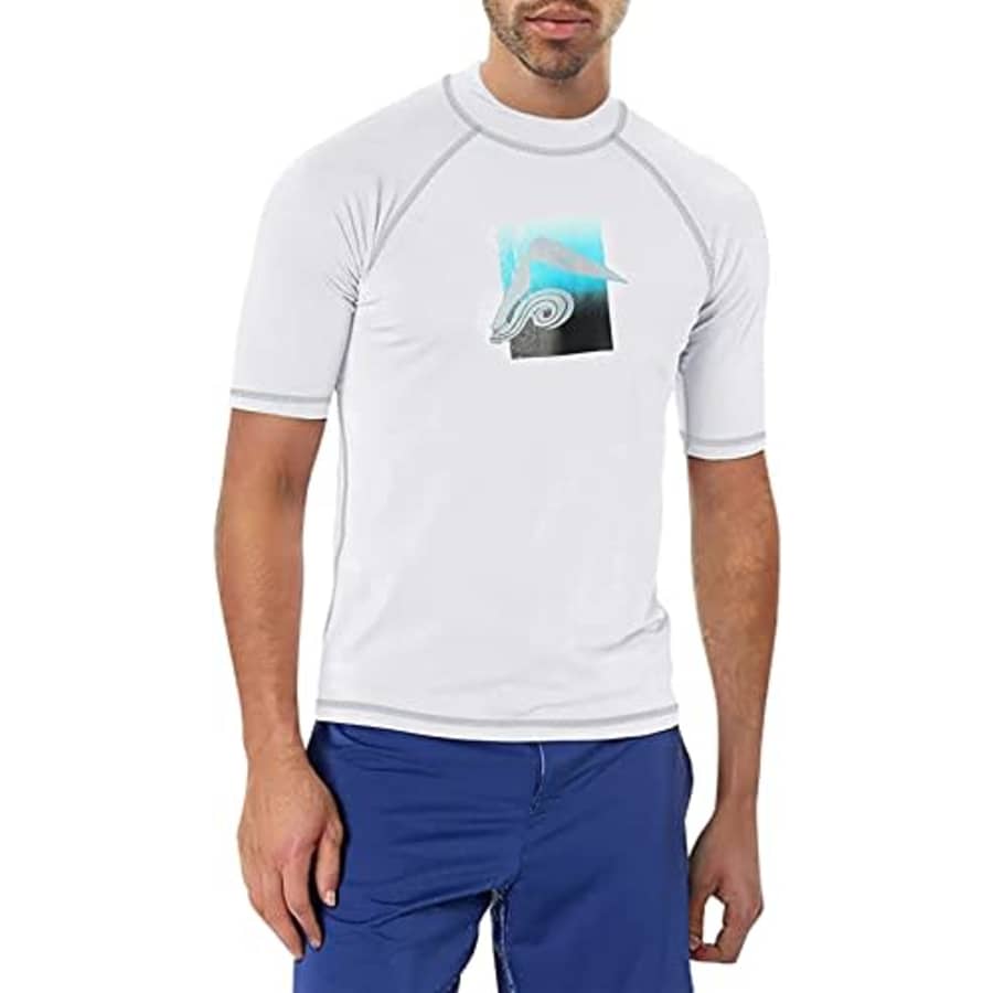 Kanu Surf Men's Standard Mercury UPF 50+ Short Sleeve Sun Protective Rashguard Swim Shirt, Prism for $17 Kanu Surf Men's Standard Mercury UPF 50+ Short Sleeve Sun Protective Rashguard Swim Shirt, Prism for $17