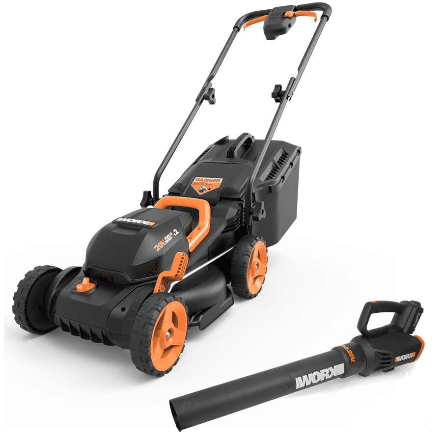 Open Box Worx 14" 40V Cordless Lawn Mower and Blower Bundle for $300