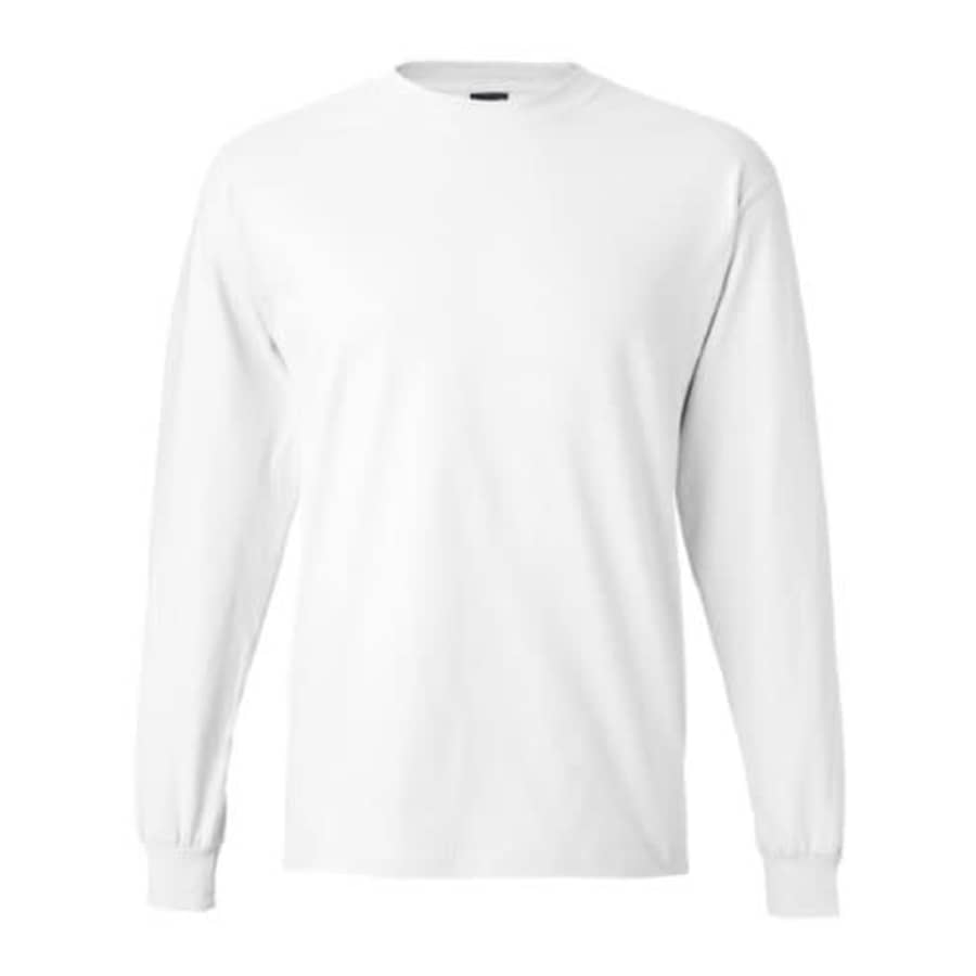 Hanes Men's Long-Sleeve Beefy-T Shirt, White, Small (Pack of 2) for $22
