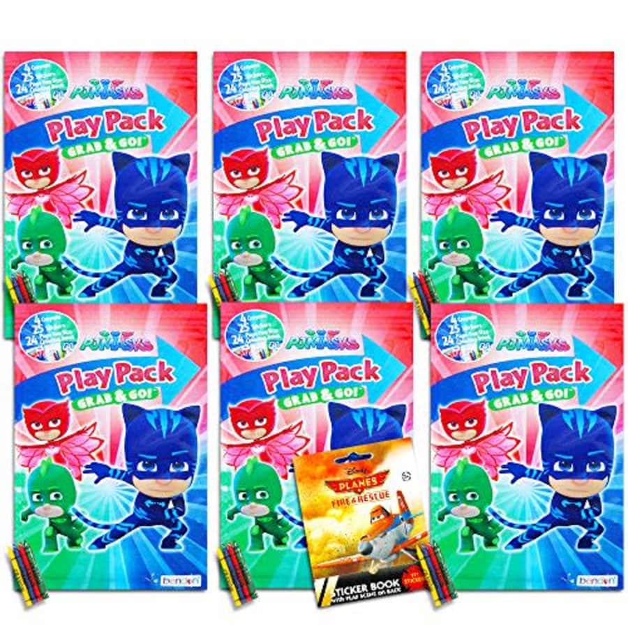 Disney PJ Masks Party Favors Pack ~ Bundle of 6 PJ Masks Play Packs Filled with Stickers, Coloring Books, for $14
