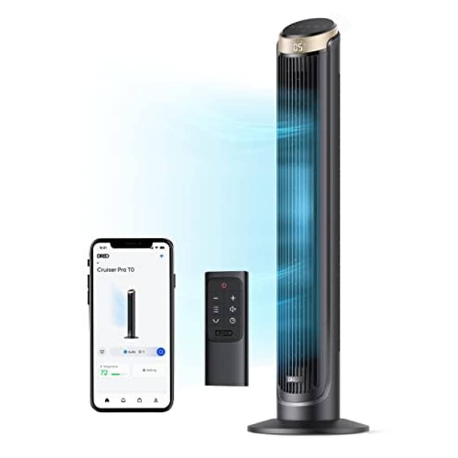 Dreo 40'' WiFi Tower Fan, 26ft/s High-Speed Cooling, Quiet Floor Fan with Remote, 90 Oscillating for $90 Dreo 40'' WiFi Tower Fan, 26ft/s High-Speed Cooling, Quiet Floor Fan with Remote, 90 Oscillating for $90