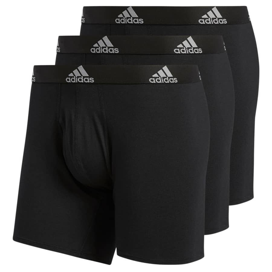 adidas Men's Stretch Cotton Boxer Brief 3-Pack for $15 adidas Men's Stretch Cotton Boxer Brief 3-Pack for $15