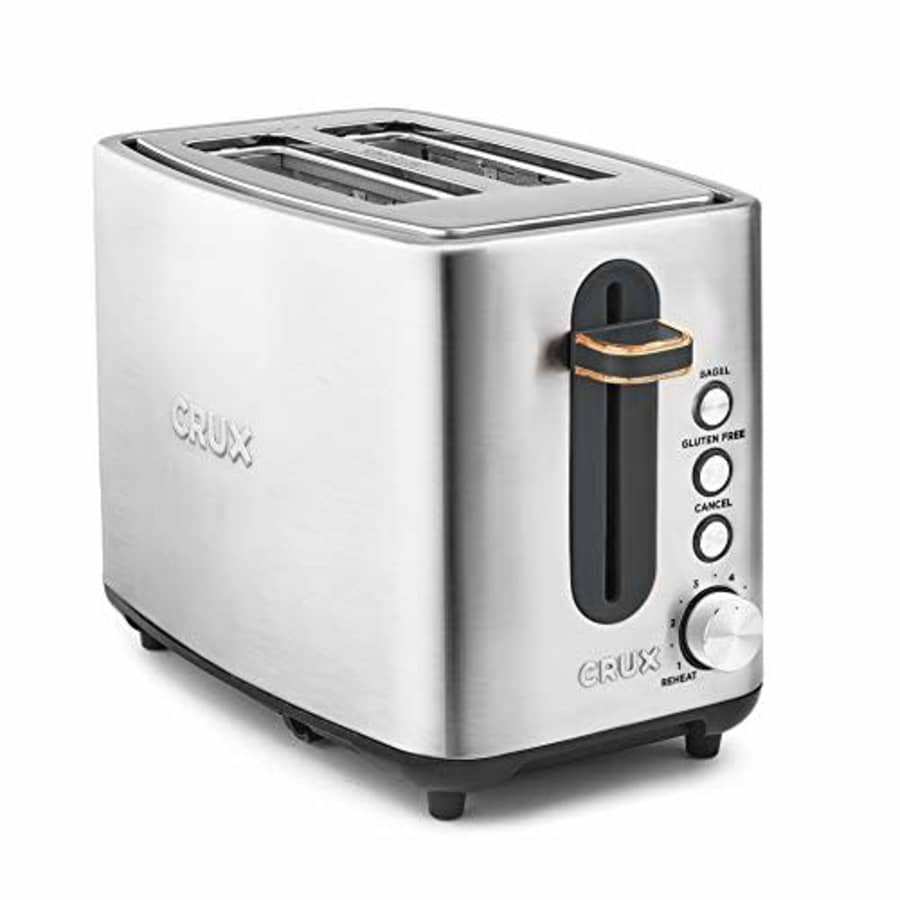CRUX 2 Slice Stainless Steel Toaster, Extra Wide Slots, Quick & Precise 6-Setting Shade Control, for $39 CRUX 2 Slice Stainless Steel Toaster, Extra Wide Slots, Quick & Precise 6-Setting Shade Control, for $39