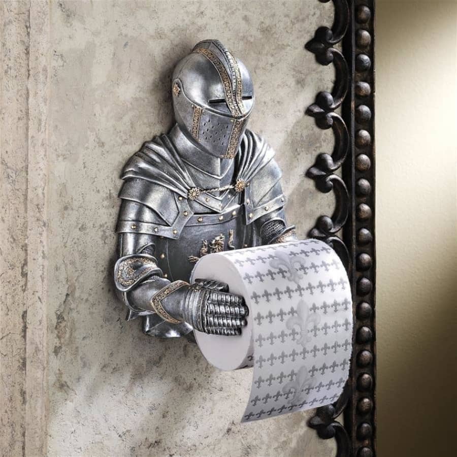 Design Toscano A Knight to Remember Gothic Toilet Paper Holder for $63