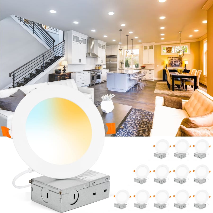 Auderwin 4" 12W LED Canless Ceiling Light 12-Pack for $25 Auderwin 4" 12W LED Canless Ceiling Light 12-Pack for $25