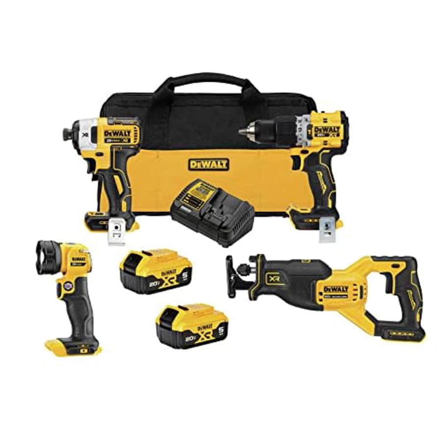 DEWALT 20V MAX XR Power Tools Combo Kit, Hammer Drill, Impact Driver, Reciprocating Saw, and Work for $479 DEWALT 20V MAX XR Power Tools Combo Kit, Hammer Drill, Impact Driver, Reciprocating Saw, and Work for $479