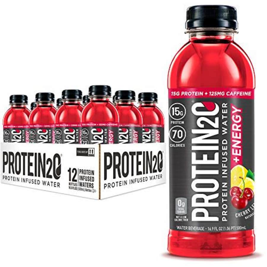 Protein2o 15g Whey Protein Infused Water Plus Energy, Cherry Lemonade, 16.9 oz Bottle (Pack of 12) for $2 Protein2o 15g Whey Protein Infused Water Plus Energy, Cherry Lemonade, 16.9 oz Bottle (Pack of 12) for $2