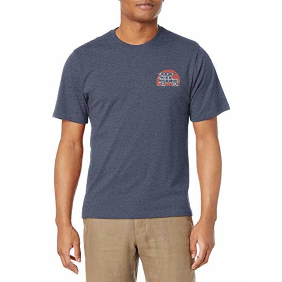 G.H. Bass & Co. Men's Short Sleeve Graphic Print T-Shirt, Mood Indigo Heather, Small for $15