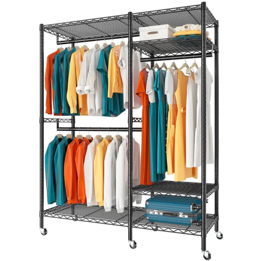 Raybee Heavy Duty Metal Wire Portable Closet for $100 Raybee Heavy Duty Metal Wire Portable Closet for $100