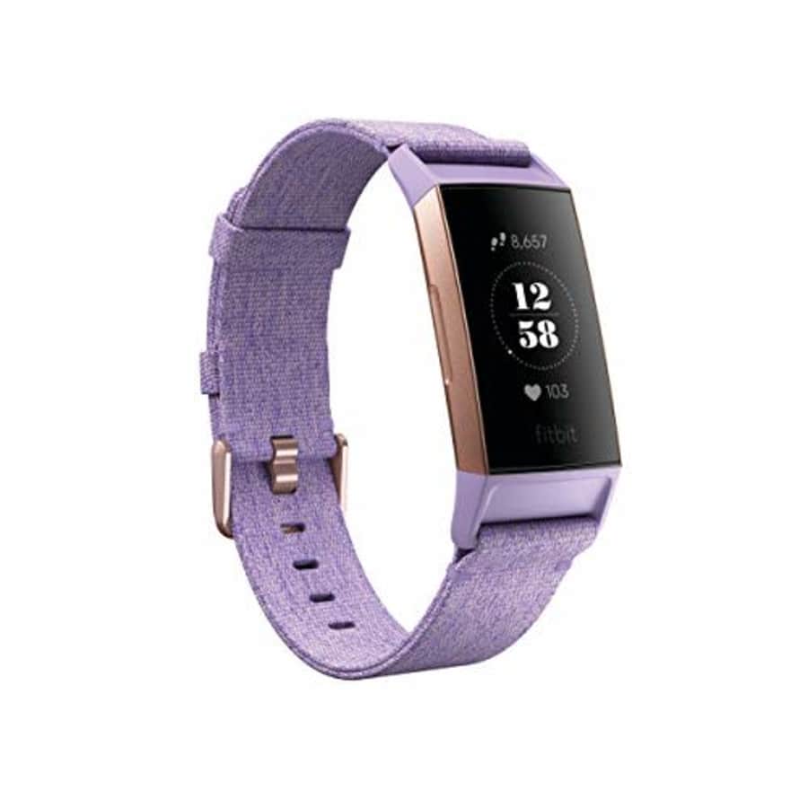Fitbit Charge 3 SE Fitness Activity Tracker, Lavender Woven, One Size (S and L Bands Included),1 for $219