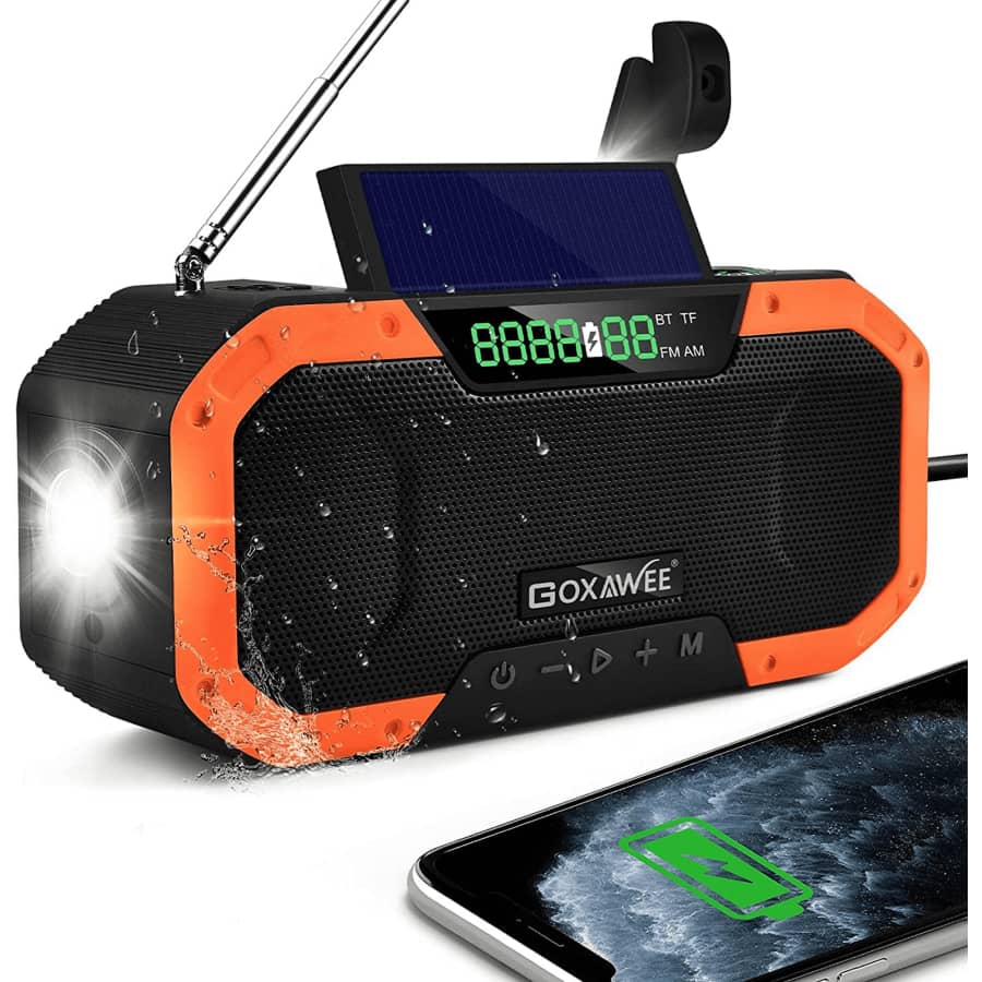 Solar Hand Crank Emergency Weather Radio for $36
