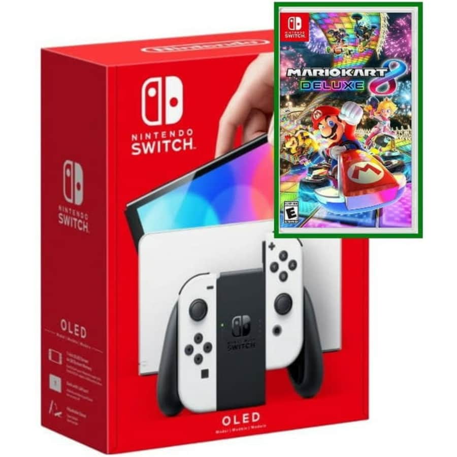 Nintendo Switch OLED Console w/ Mario Kart 8 Deluxe for $340