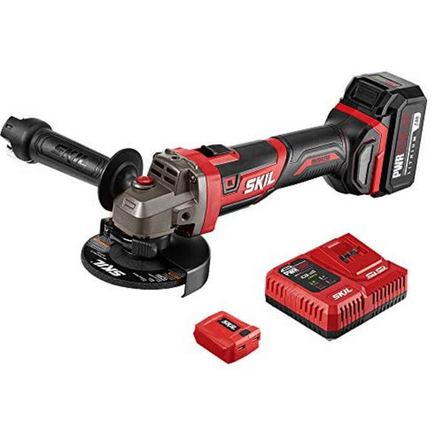 SKIL PWR CORE 20 Brushless 20V 4-1/2 Angle Grinder, Included 5.0Ah Battery, PWRJump Charger and for $100 SKIL PWR CORE 20 Brushless 20V 4-1/2 Angle Grinder, Included 5.0Ah Battery, PWRJump Charger and for $100