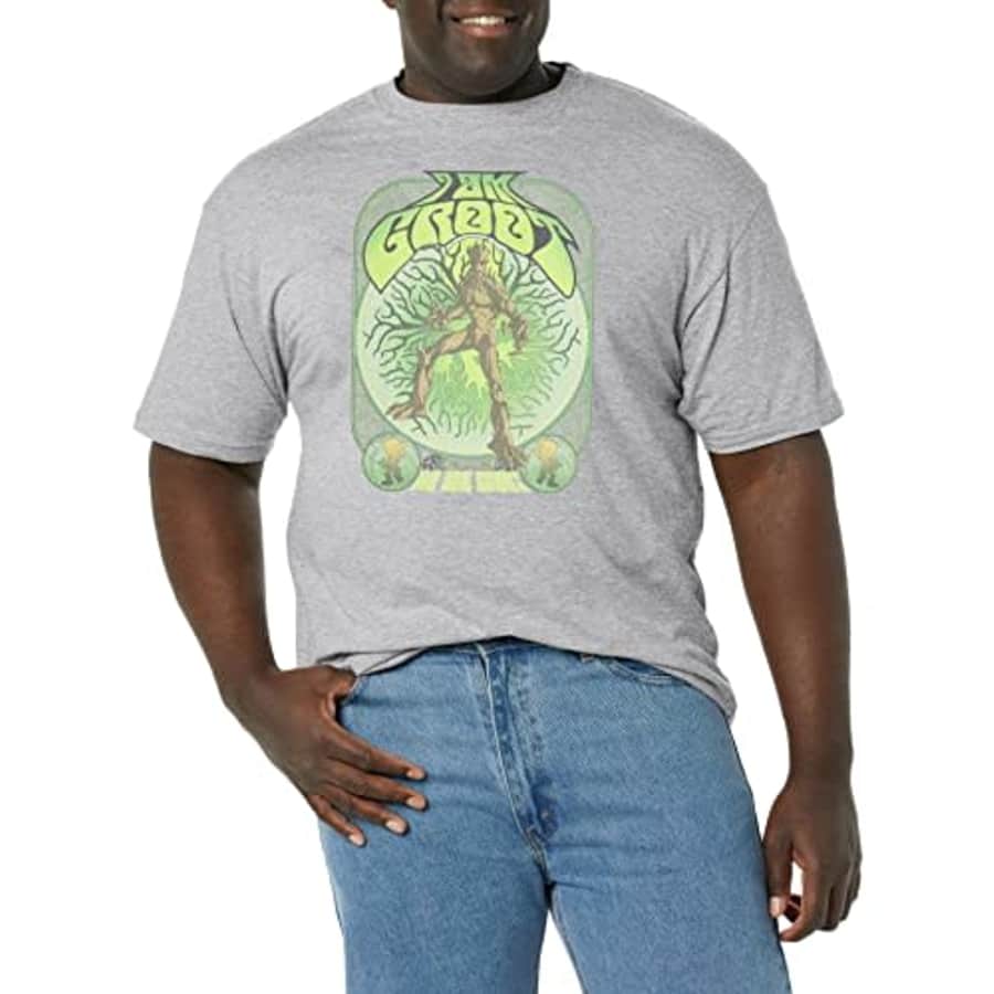 Marvel Big & Tall Classic Guardians of The Galaxy Groot Gig Men's Tops Short Sleeve Tee Shirt, for $25