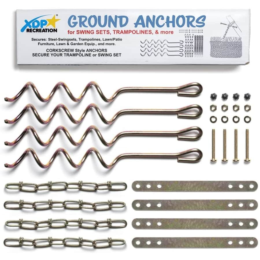 XDP Recreation Swing Set, Trampoline, & Patio Furniture Metal Ground Anchor Kit for $17